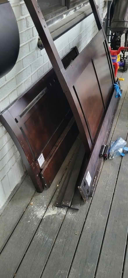Photo of free Wood full size head & footboard (Petworth) #1