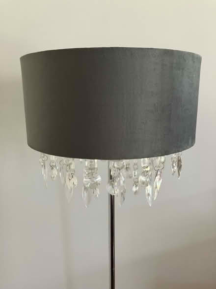 Photo of free Floor lamp with grey velvet shade (Hitchin SG4 7SN) #3