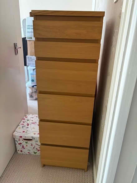 Photo of free IKEA oak effect tall drawers (Hextable BR8) #1