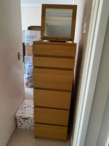 Photo of free IKEA oak effect tall drawers (Hextable BR8) #2