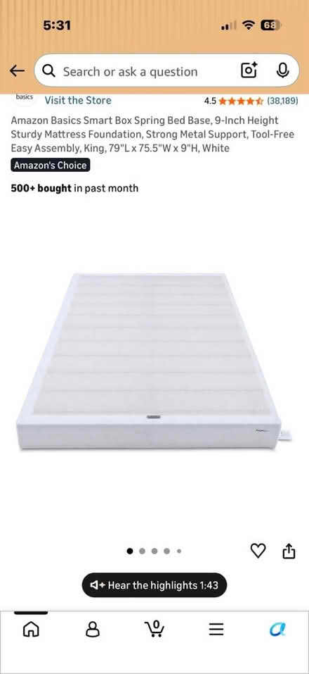 Photo of free AmazonBasics Bed Frame (Broomfield, Co) #1