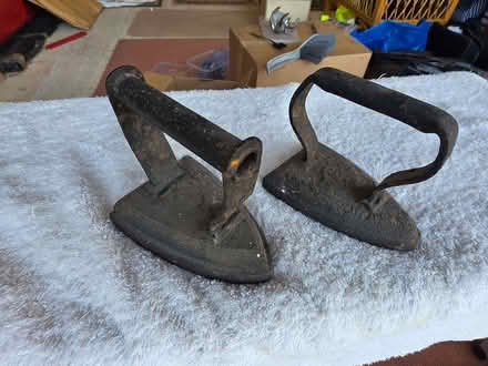 Photo of free A pair of old hand irons (Old Basing RG24) #1