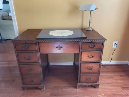 Photo of free 1930s mahogany veneer typing desk (North Silver Spring) #1