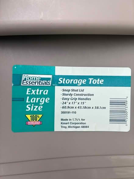 Photo of free 3 Storage Totes (Lunenburg) #2