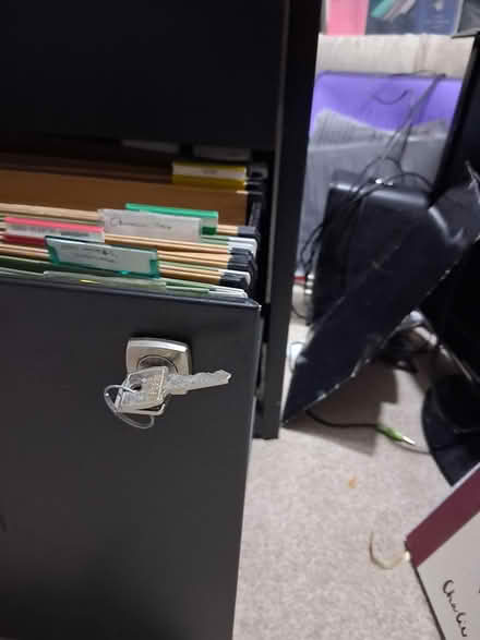 Photo of free Black 2 drawer filing cabinet (W4) #3