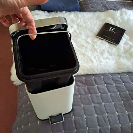 Photo of free Small Cream/ Silver Pedal Bin (Charminster BH8) #3