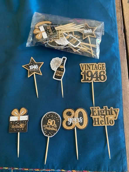 Photo of free 80th celebration card cake toppers (Colwall Stone WR13) #1