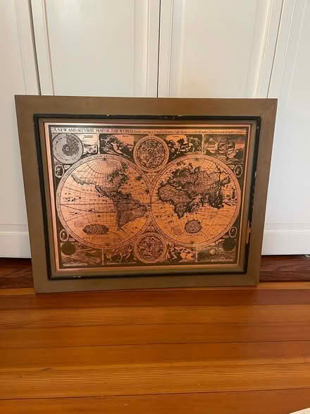 Photo of free old world map art (Brookline) #2