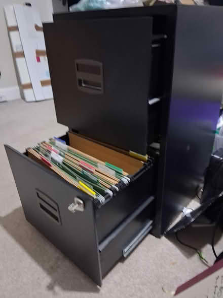 Photo of free Black 2 drawer filing cabinet (W4) #2