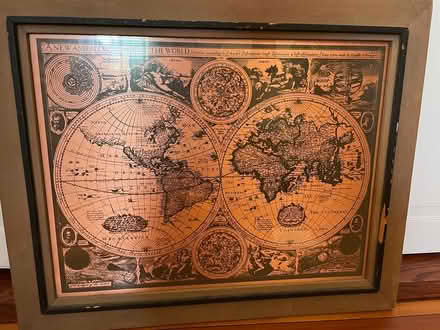 Photo of free old world map art (Brookline) #1