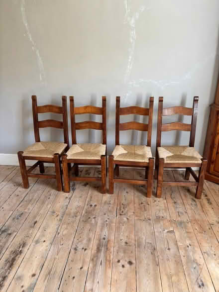 Photo of free 4 ladderback dining chairs (WR14 Malvern) #1