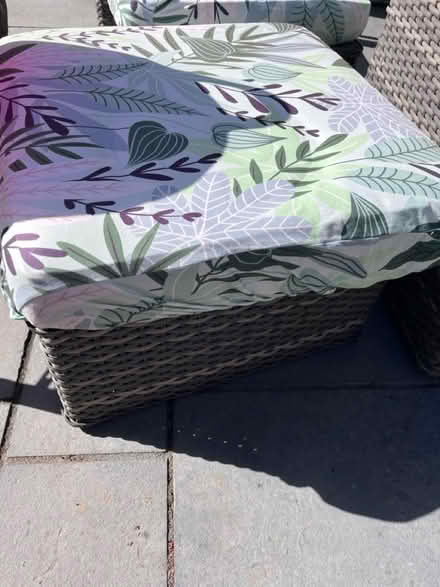 Photo of free 4 garden stools with 2 glass tops (Ash vale) #2