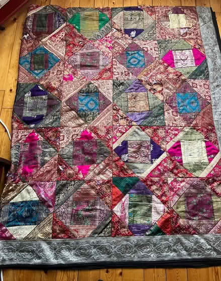 Photo of free Colourful sari patchwork bedspread (Nether Edge S7) #1