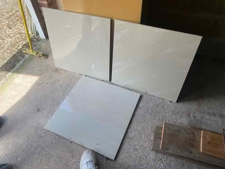 Photo of free 3 large porcelain tiles (Badger Farm) #1