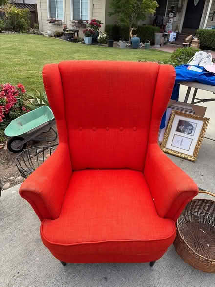 Photo of free Orange wing back chair (Bascom/Union Campbell) #1