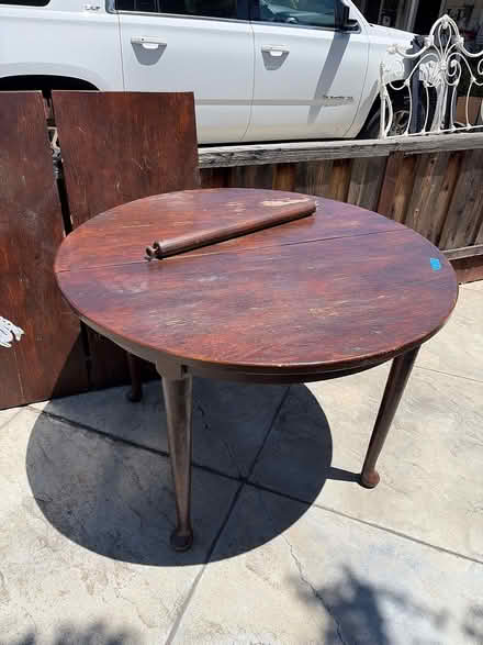 Photo of free 48” round table with 2 leaves (Bascom/Union Campbell) #1