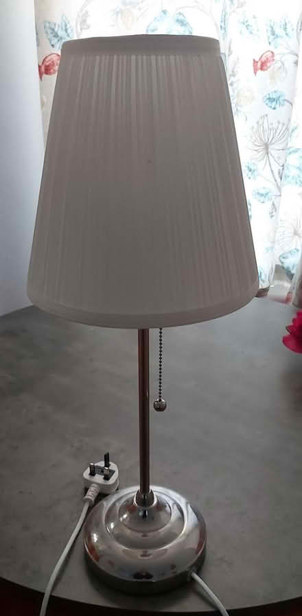 Photo of free Table lamp with white shade (Falkland KY15) #1