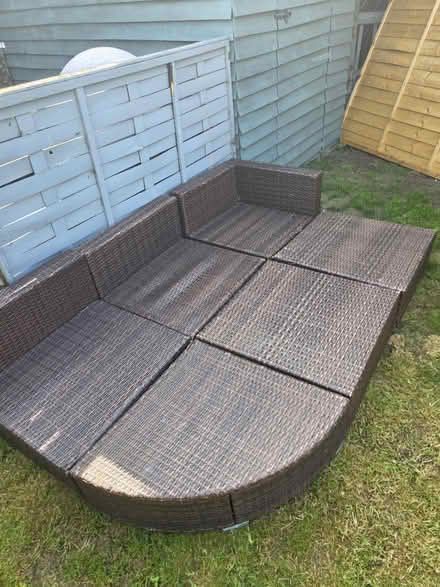 Photo of free Outdoor sofa with cushions (Shrewsbury) #1