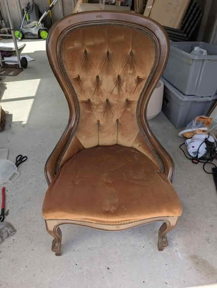 Photo of free Antique velvet chair (Hutton PR4) #1
