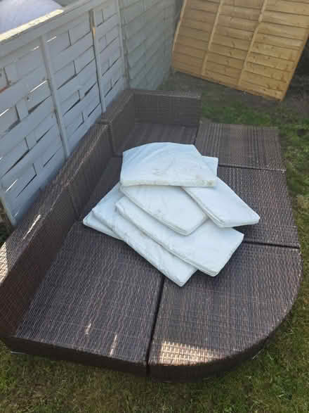 Photo of free Outdoor sofa with cushions (Shrewsbury) #2