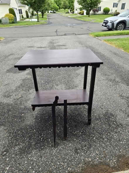 Photo of free Victorian Mahogany table (3 legs) (Near Ferry St/East St) #1