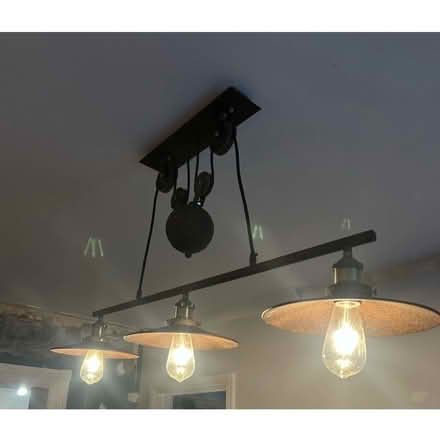 Photo of free Metal Pully 3 Light Ceiling Pendant Light Fitting (Hesketh Bank PR4) #1
