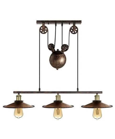 Photo of free Metal Pully 3 Light Ceiling Pendant Light Fitting (Hesketh Bank PR4) #2