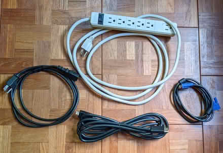 Photo of free Cables, surge protector strip (Groton) #1