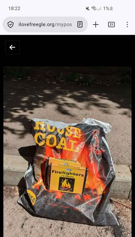 Photo of free charcoal + firelighters (New Greens AL3) #1