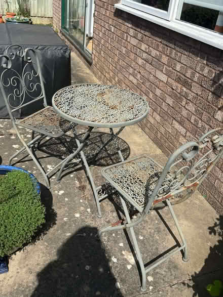 Photo of free Set of metal garden table & two chairs (Putnoe MK41) #2