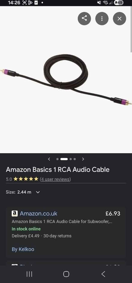 Photo of rca audio cables (seymour road W4) #2
