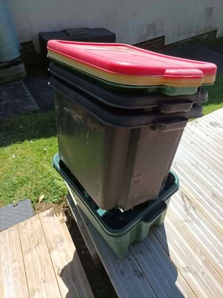 Photo of free 4 council recycling boxes - three with lids (Brookhouse LA2) #2