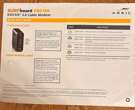 Photo of free Arris Surfboard 3.0 Cable Modem (Martinez, near Ace Hardware) #4