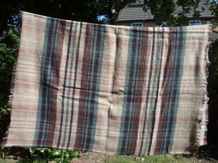 Photo of free vintage wool picnic rug / blanket (The Nurserylands TW12) #1