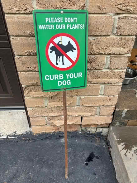 Photo of free Curb Your Dog sign (Derry/Bronte Rd) #1