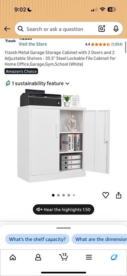 Photo of free 2 White Storage Cabinets NEW (Lafayette) #4
