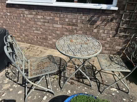 Photo of free Set of metal garden table & two chairs (Putnoe MK41) #3