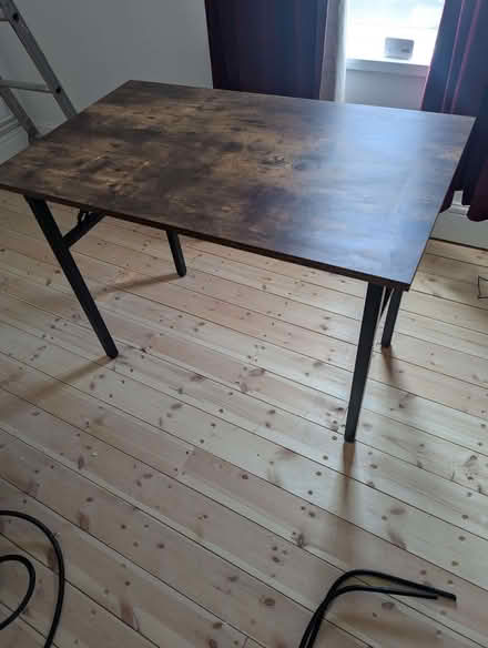 Photo of free Foldaway table / desk Black metal and dark wood (Grantham NG31) #1