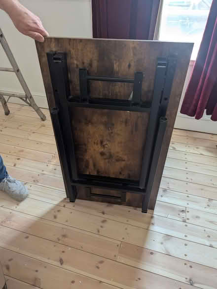Photo of free Foldaway table / desk Black metal and dark wood (Grantham NG31) #3
