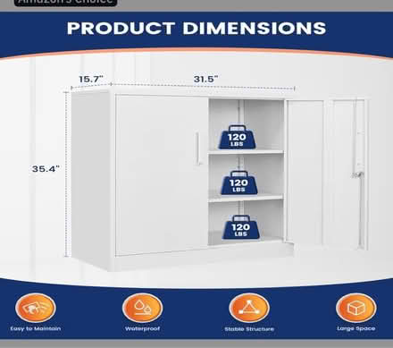 Photo of free 2 White Storage Cabinets NEW (Lafayette) #3