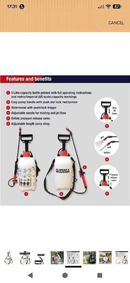 Photo of 5L Garden Pressure Spray (Brize Norton OX18) #1