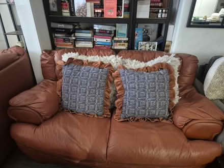 Photo of free Leather Sofa set two and one seater (Chadwell Heath RM6) #2