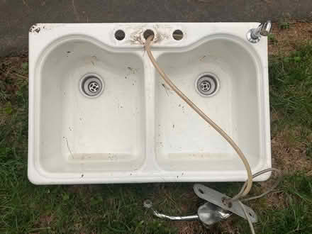Photo of free Cast iron enameled double sink (Southside RVA, off Forest Hill) #1