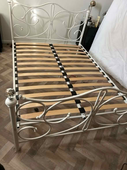 Photo of free Double bed frame, metal, complete (AL3 near Waitrose) #1