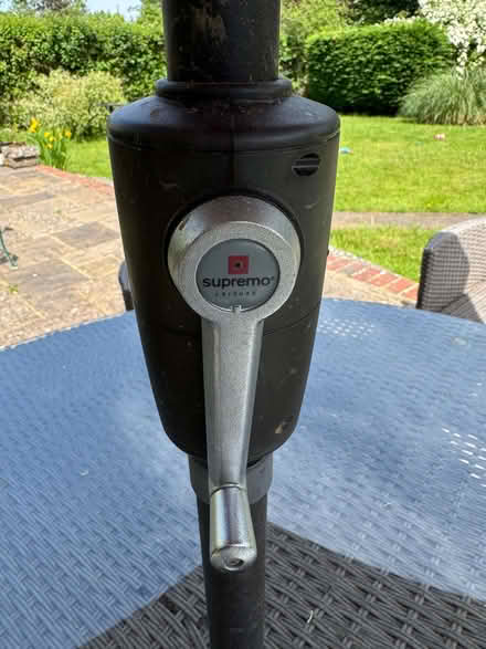 Photo of free garden umbrella with base (Little Bookham KT23) #3