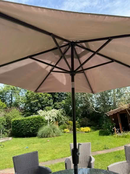Photo of free garden umbrella with base (Little Bookham KT23) #4