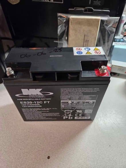 Photo of free MK es20-12c ft Agm battery (Worcester WR2) #4