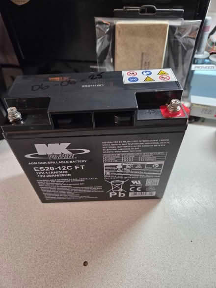 Photo of free MK es20-12c ft Agm battery (Worcester WR2) #2