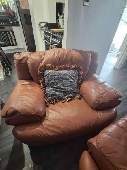Photo of free Leather Sofa set two and one seater (Chadwell Heath RM6) #4