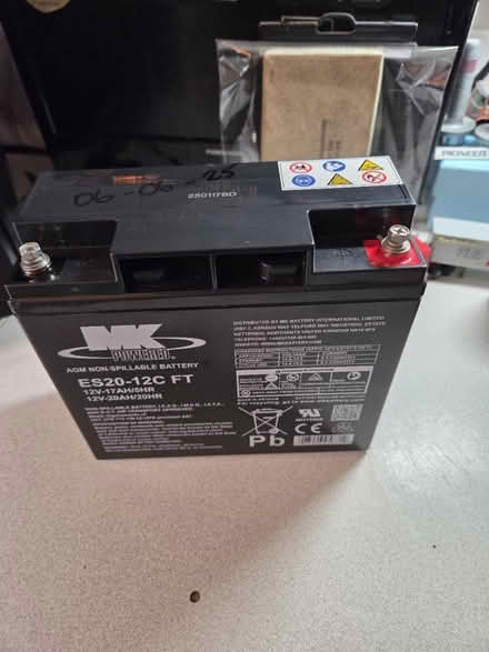 Photo of free MK es20-12c ft Agm battery (Worcester WR2) #1